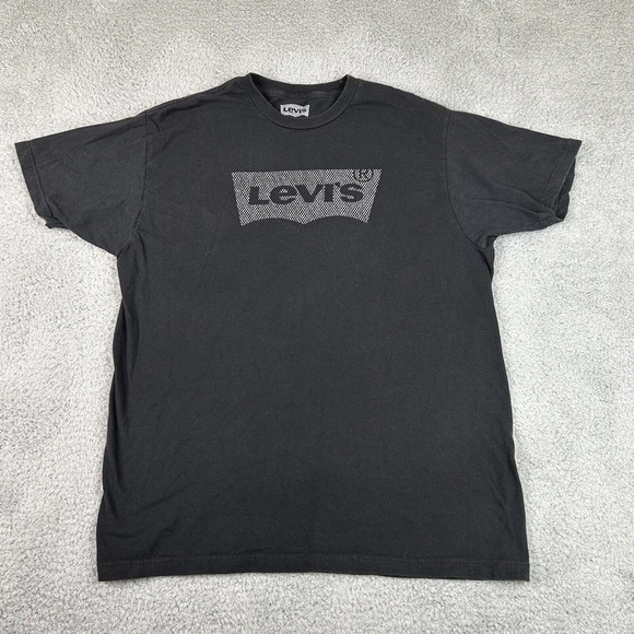 Levi Strauss & Co T-Shirt Mens Size Large‎ Black Short Sleeve Logo Graphic Tee - Picture 1 of 8